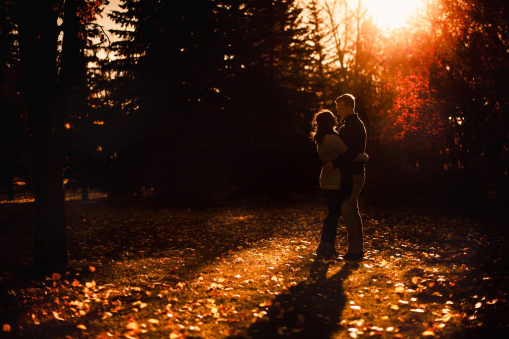 Princes Island photograph taken by Calgary engagement photographer taken during the Fall Autumn