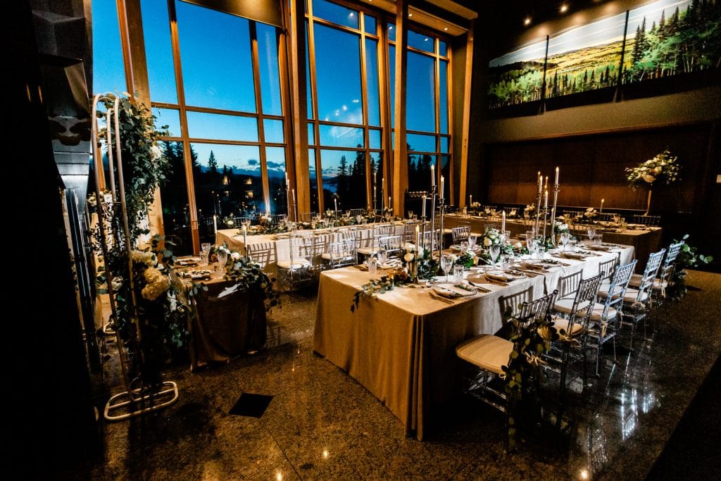 Azuridge Estate Hotel dining room indoor wedding day ceremony and wedding receptions