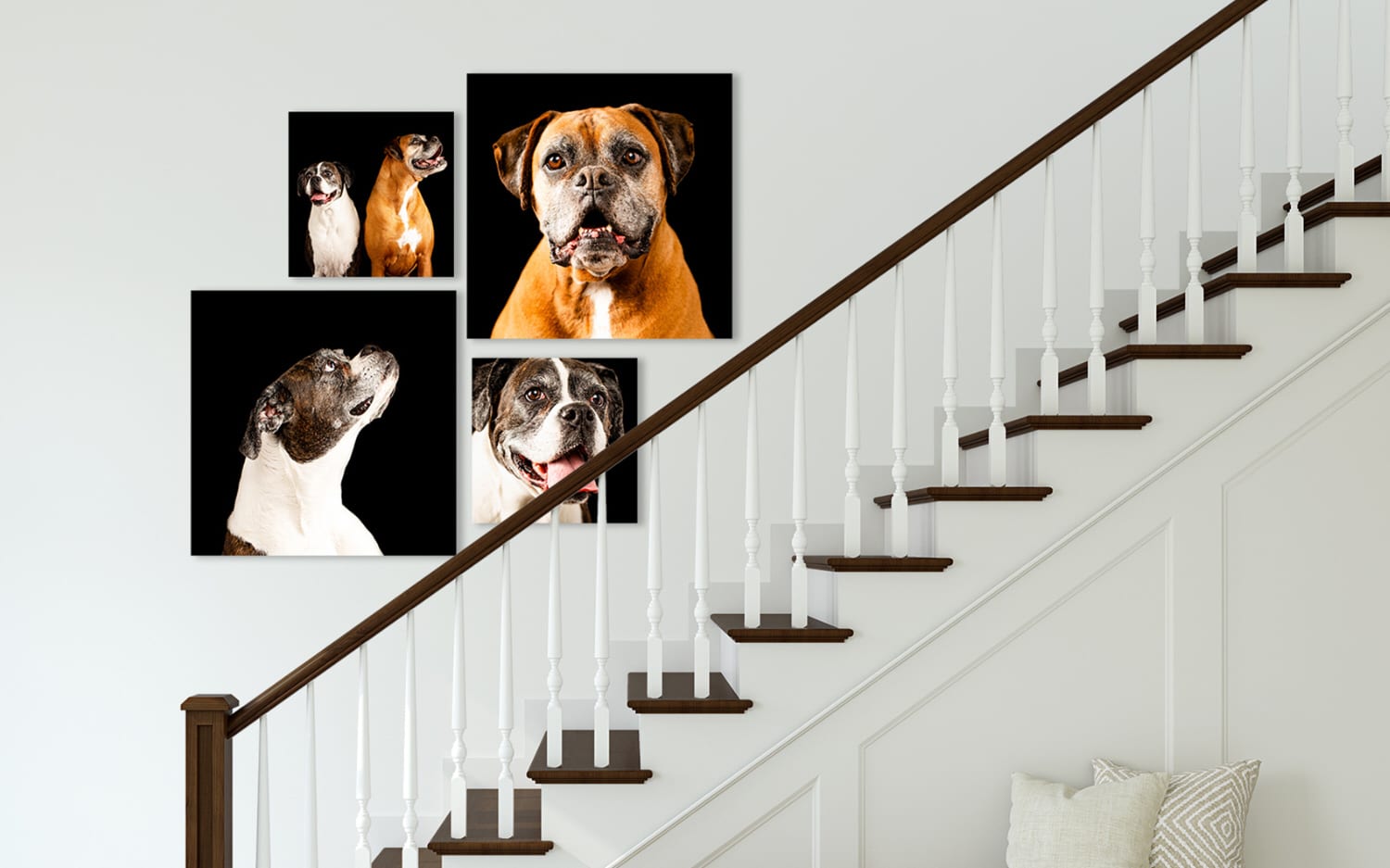 wall art in the clients home of their pet dog